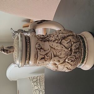 Avon Beer Stein Vintage Great Dogs of the Outdoors Lidded Ceramic - 1991